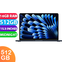 New Apple MacBook Air MXD43 M3 15" 16GB RAM 512GB Midnight (1 YEAR AU WARRANTY + PRIORITY DELIVERY)