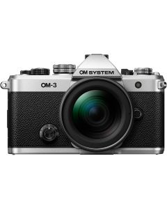 OM SYSTEM OM-3 Mirrorless Camera with 12-45mm f/4 Lens Kit Silver - Brand New