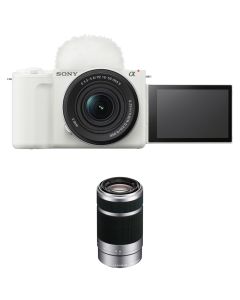 Sony ZV-E10 Mark II Mirrorless Camera with 16-50mm and 55-210mm Lenses Kit (White) - Brand New