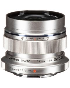 Olympus M.ZUIKO DIGITAL ED 12mm f2.0 Lens Silver - Brand New